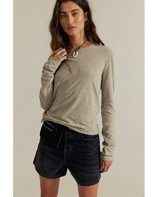 Free People Natural Nova Long-Sleeve Tee
