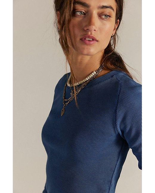Free People Blue Easy Does It Tee