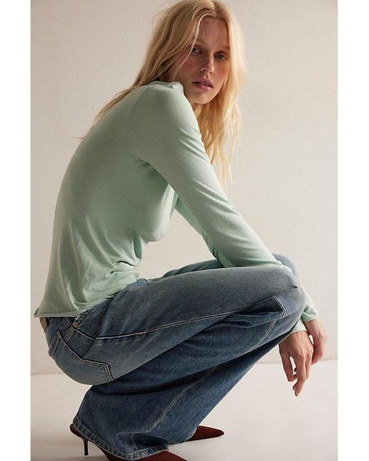 Free People Multicolor So Soft Seamless Modal Long Sleeve