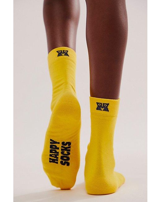Happy Socks Yellow Solid Tube Socks