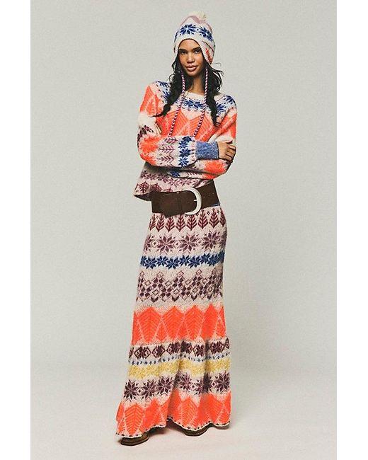 Free People White Winter Whimsy Maxi Skirt Set