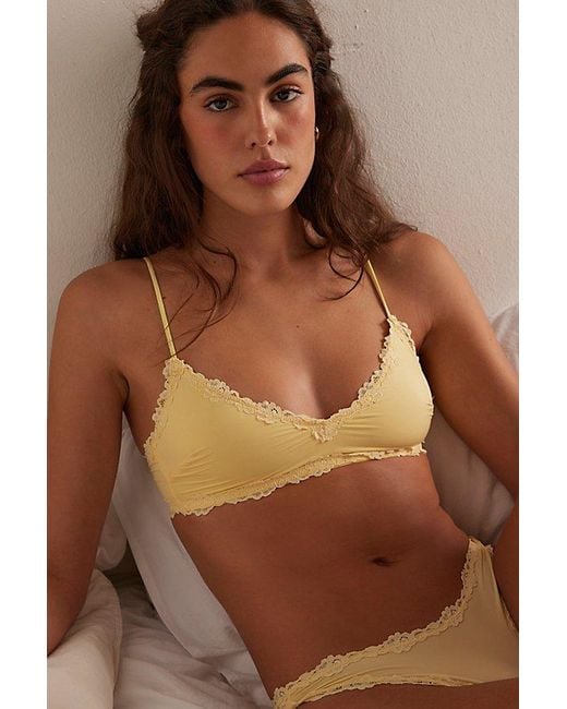 Intimately By Free People Brown Charlie Lace Microfiber V-Neck Bralette By