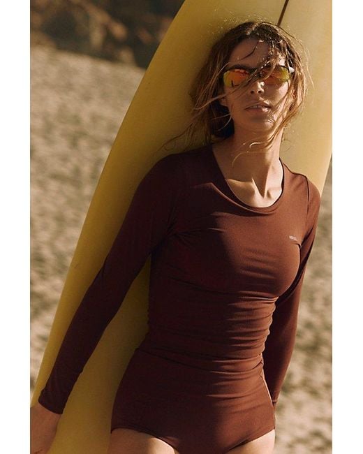 Abysse Brown Poppler Surf Rash Guard