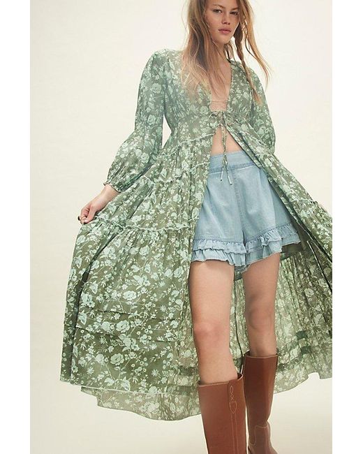 Free People Green Pappiet Midi Dress