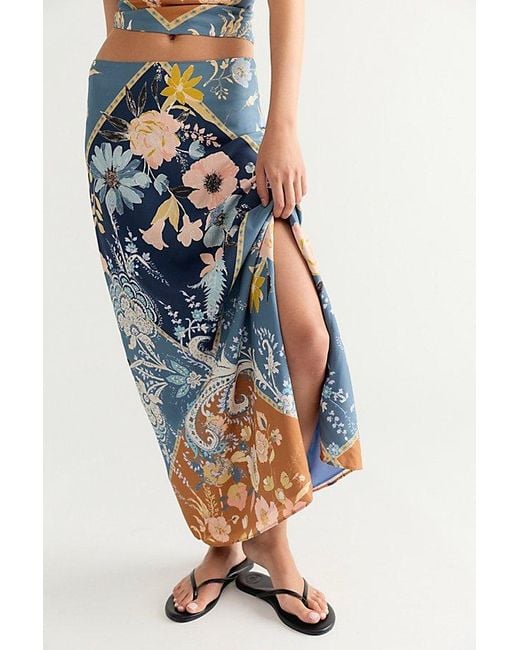 Free People Blue Dazzled Maxi Skirt Set