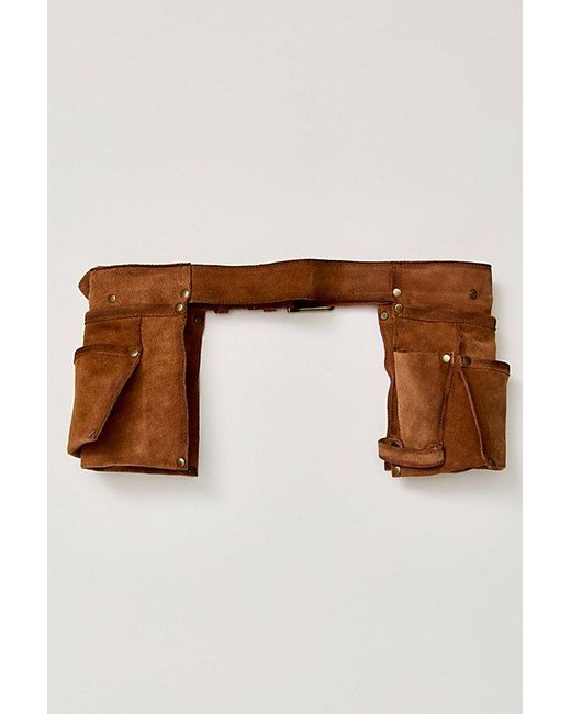 Free People Blue Crew Cargo Pocket Belt