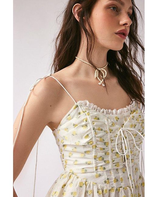 For Love & Lemons Natural Kiela Mini Dress