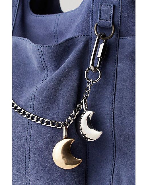 Free People Blue Puffy Moon Bag Charm