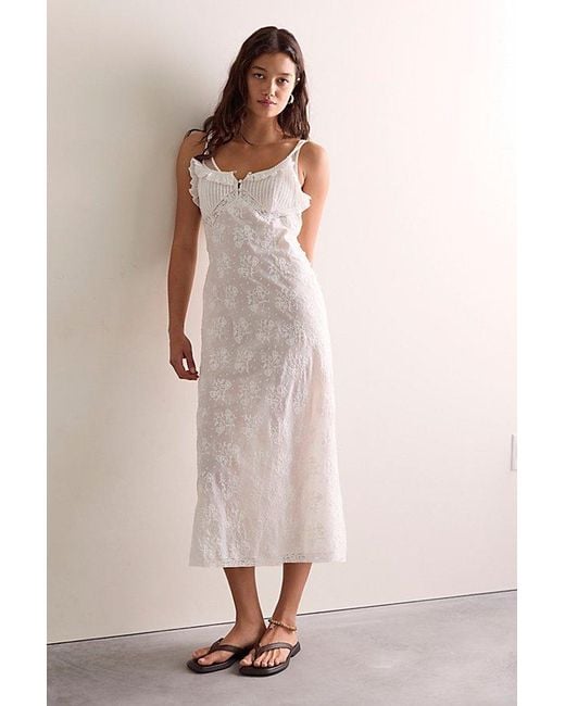 Intimately By Free People Natural Love Letter Midi Slip Dress By