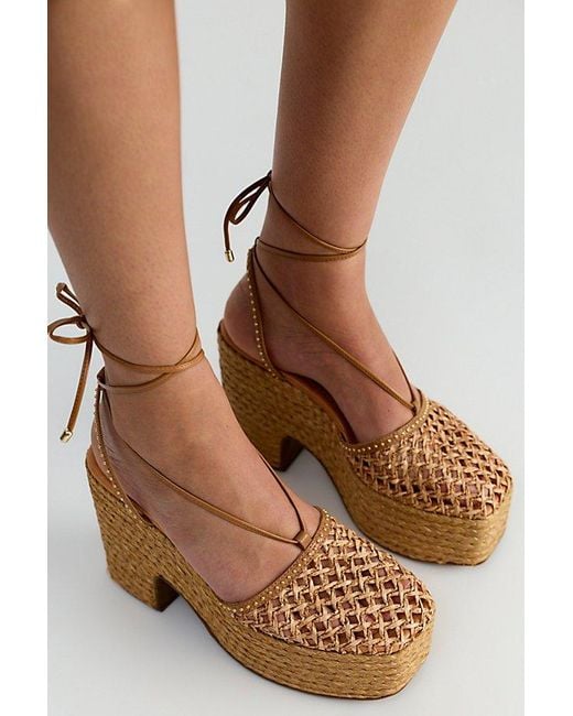 Vicenza Brown Late Night Woven Platforms By