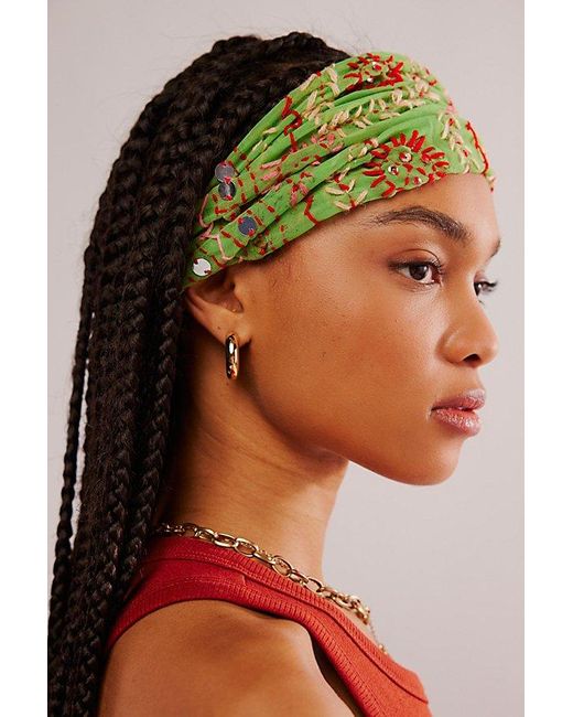 Free People Multicolor Culture Shop Embroidered Hair Scarf