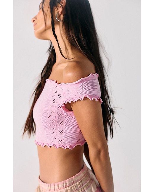 Intimately By Free People Multicolor So Soft Frill Seamless Micro Crop Top By
