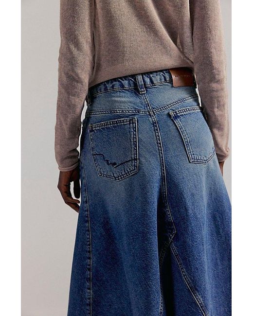 Free People Blue Aquarius Maxi Skirt