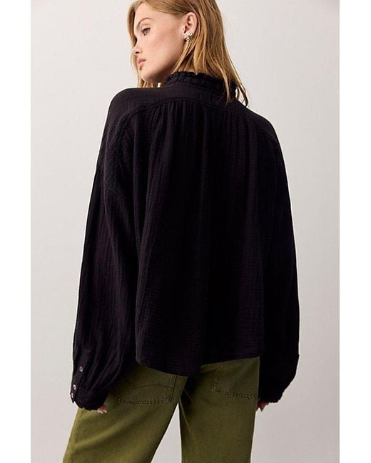 Free People Black Sundown Blouse