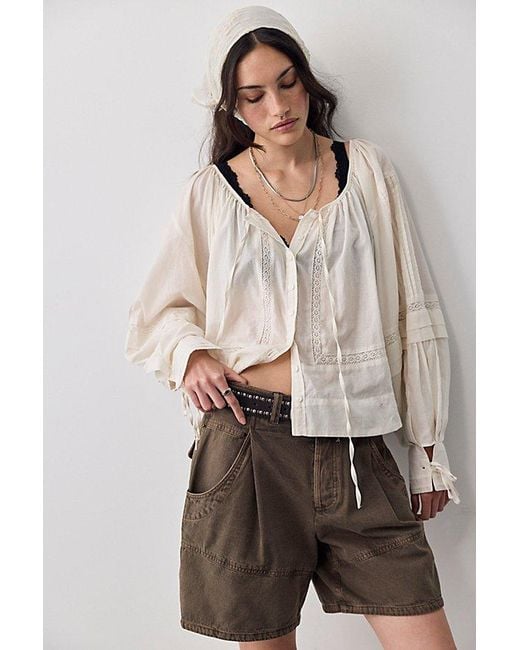Free People Natural La Lune Blouse