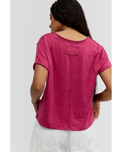 Free People Red Take 2 Tee