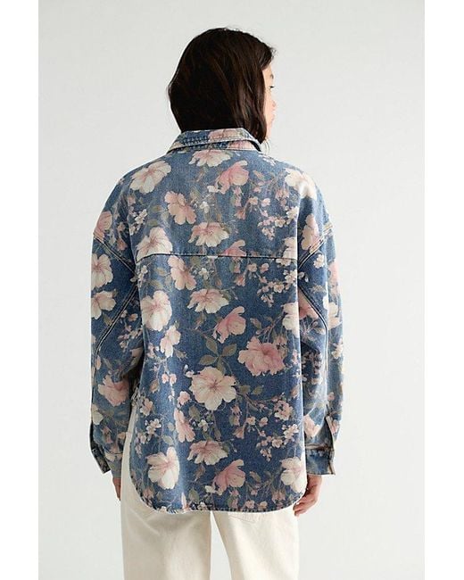 One Teaspoon Blue Lovelorn Bloom Daria Button Down Shirt
