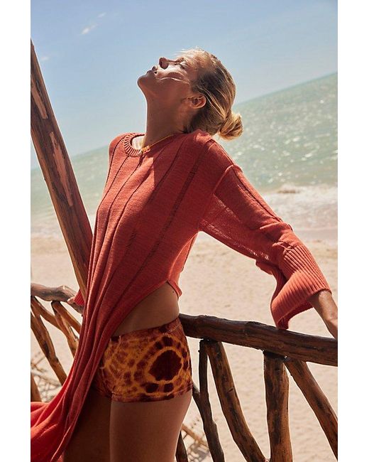 free-est Red Dixie Printed Swim Shortie