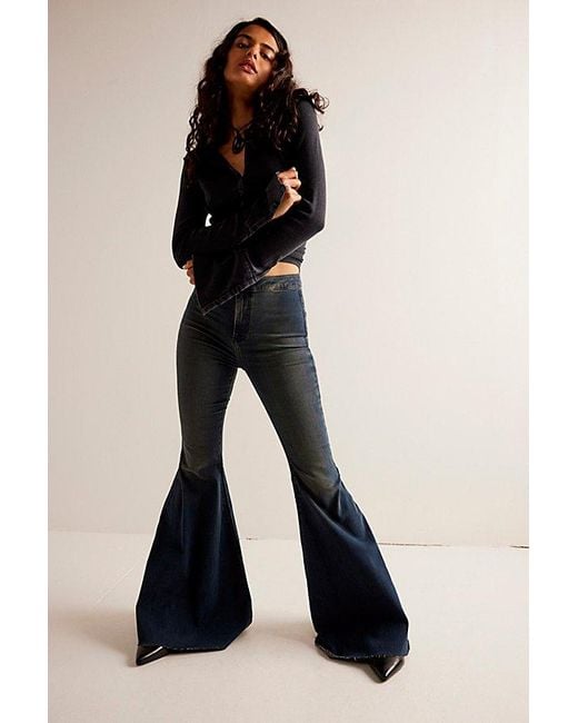 Free People Just Float On Flare Jeans At Free People In Brisket Blue, Size: 24