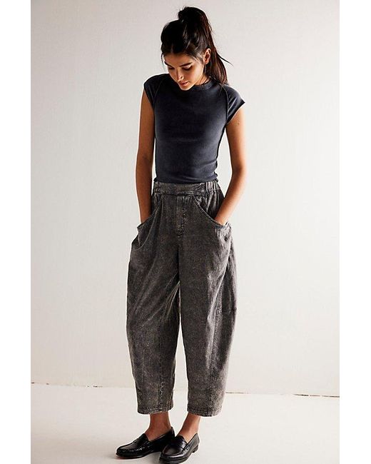 Free People Multicolor High Road Pull-on Barrel Pants At In Dried Basil, Size: Xs