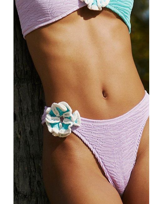 Cleonie Swim Purple Cleonie Orchid High-Cut Bikini Bottoms By