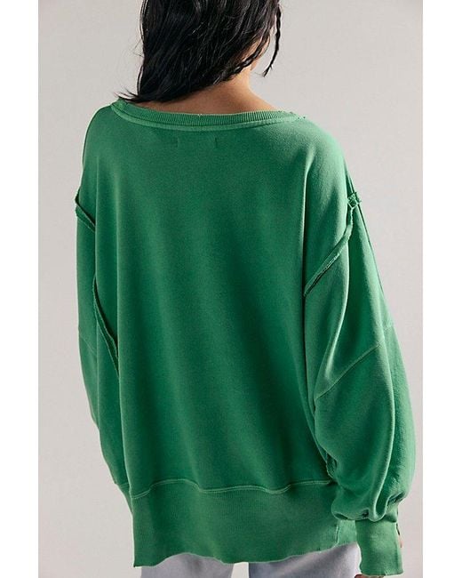 Free People Green Graphic Camden Pullover