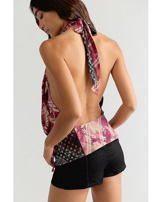 Free People Red Davie Halter Top