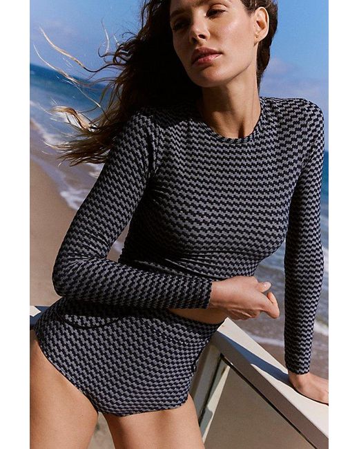 Seea Black Palomar Uv Protection Crop Top Rashguard