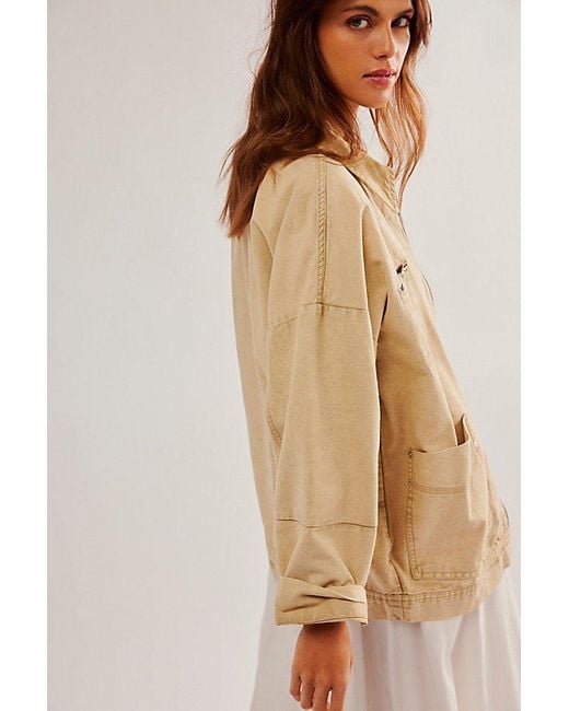 Free People Natural Easy That Canvas Jacket At Free People In Brown Rice, Size: Xs