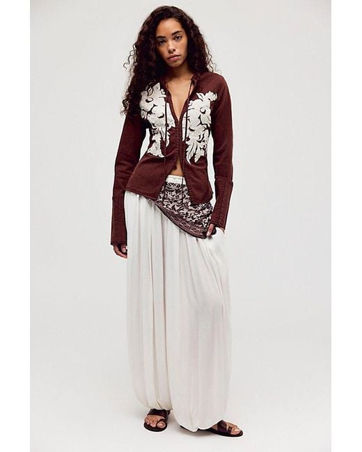 Free People Red Festival Nights Top