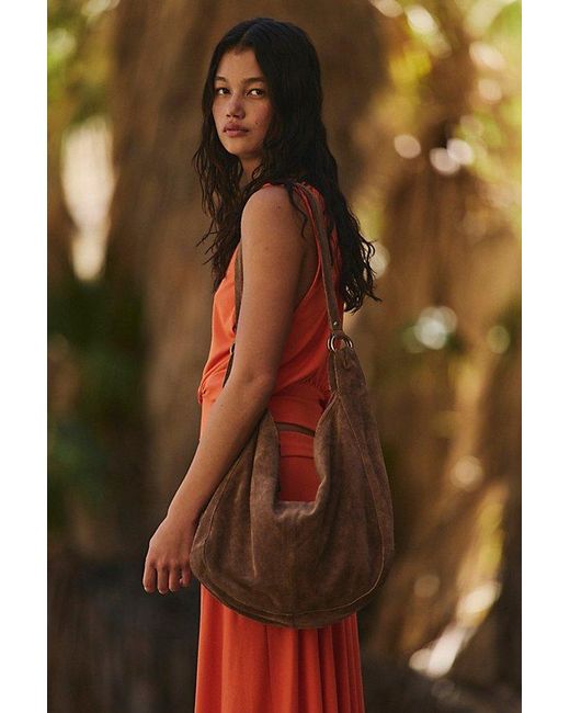 Free People Brown Roma Suede Tote Bag