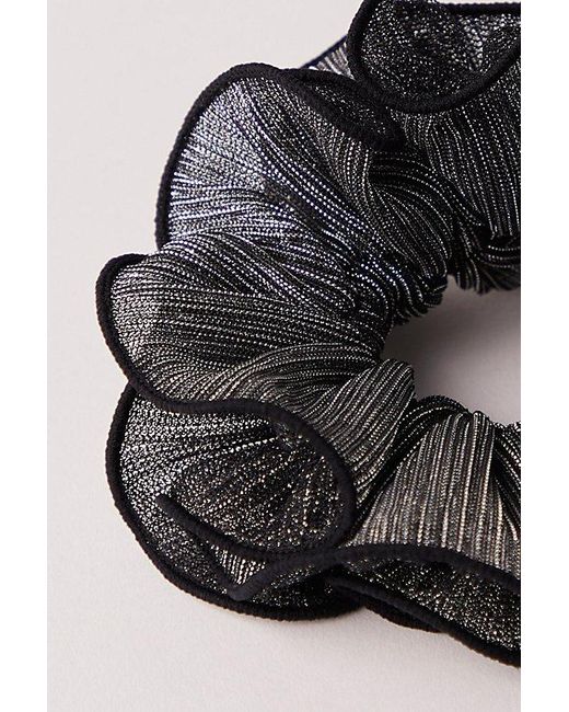 Free People Black Jaclyn Shimmer Scrunchie