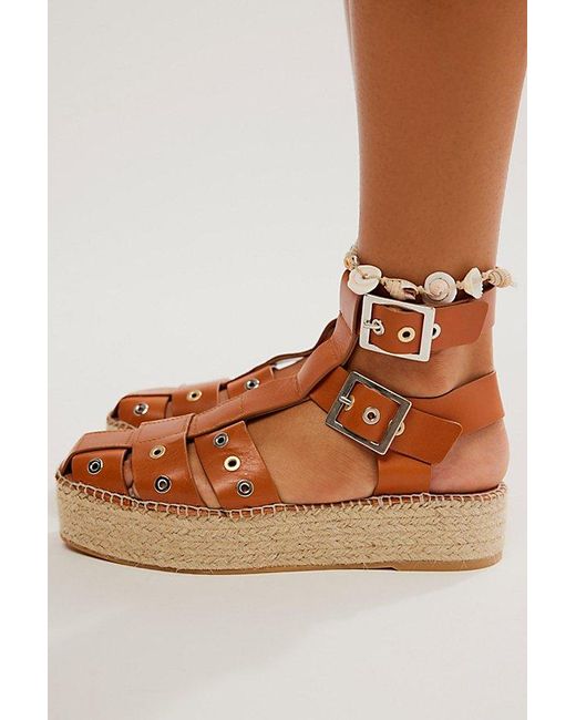 Free People Brown Gable Gladiator Espadrilles