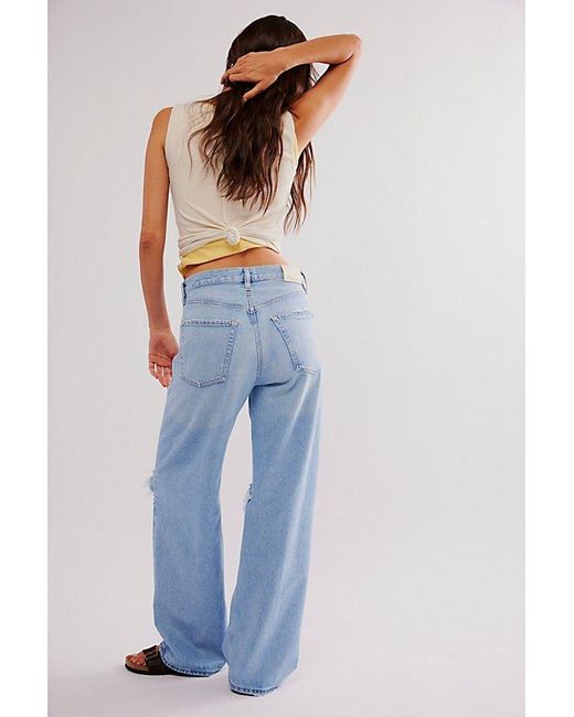 Citizens of Humanity Blue Ayla Baggy Cuffed Crop Jeans