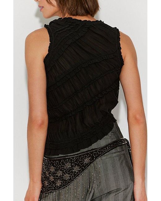 Free People Black Sands Smocked Top
