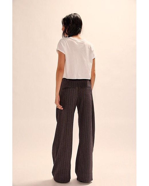 Free People Black Spotlight Herringbone Barrel Trousers