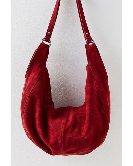 Free People Red Roma Suede Tote Bag