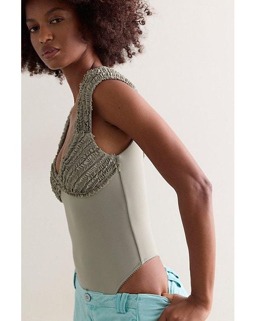 Intimately By Free People Brown Party Favor Bodysuit By