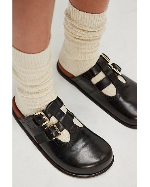 Free People Brown Shoreditch Buckle Mules