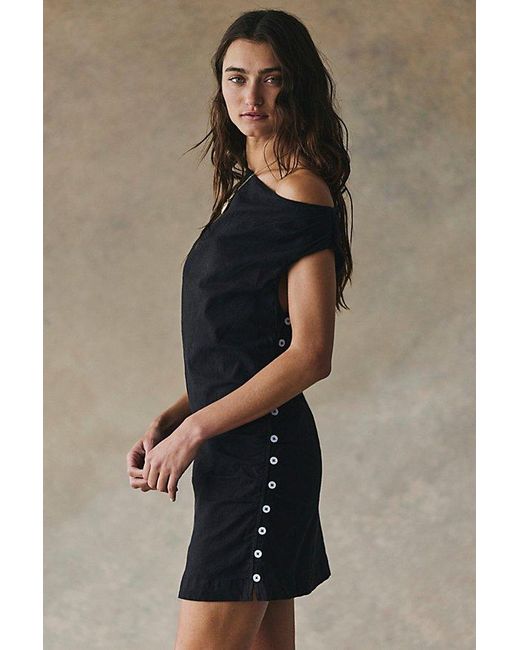 Free People So Far Summer Stretch Linen Mini Dress in Blue | Lyst