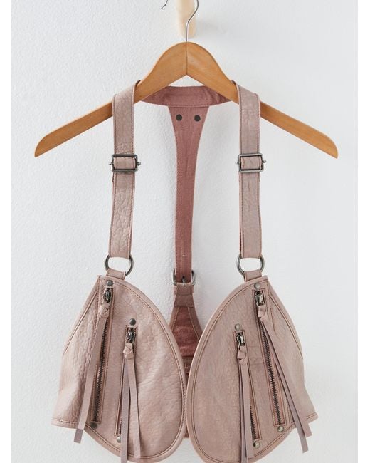 Free People Pink Olympia Leather Harness Bag