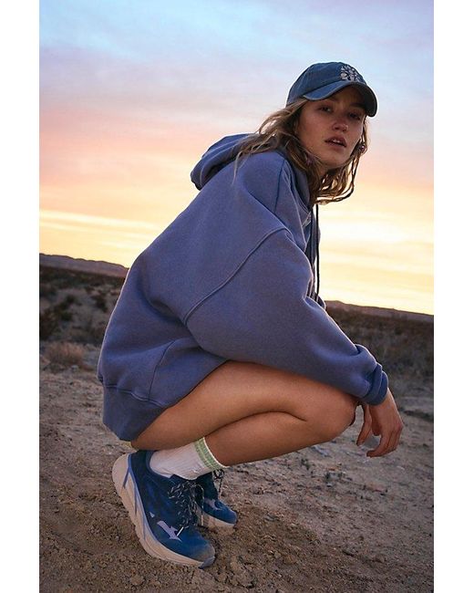 Free People Blue Sprint To The Finish Logo Hoodie