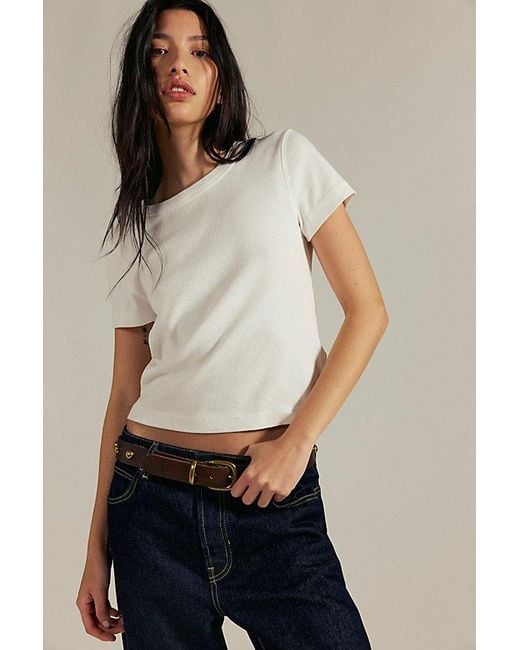 Free People Gray Atlas Crew Tee