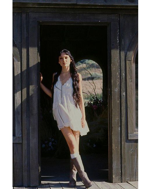 Intimately By Free People White In This Groove Mini Slip Dress By
