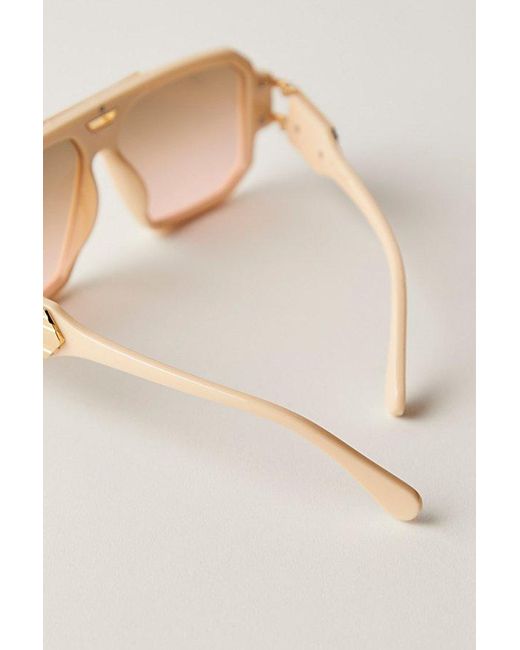 Free People Natural Corfu Oversized Aviator Sunglasses