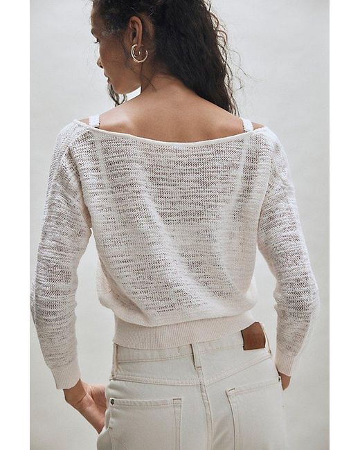 Free People Gray Soft Focus Fine Gauge Linen Pullover