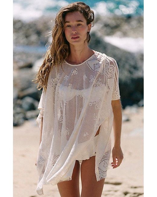 Free People Natural Elsa Poncho Jacket