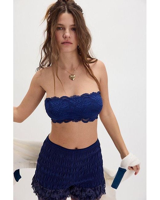 Intimately By Free People Blue Last Dance Lace Bandeau By