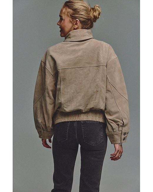 Free People Gray We The Free Desert Moon Suede Jacket