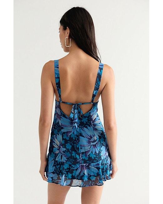 Free People Blue Heat Of The Moment Mini Dress